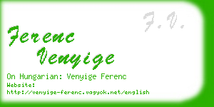 ferenc venyige business card